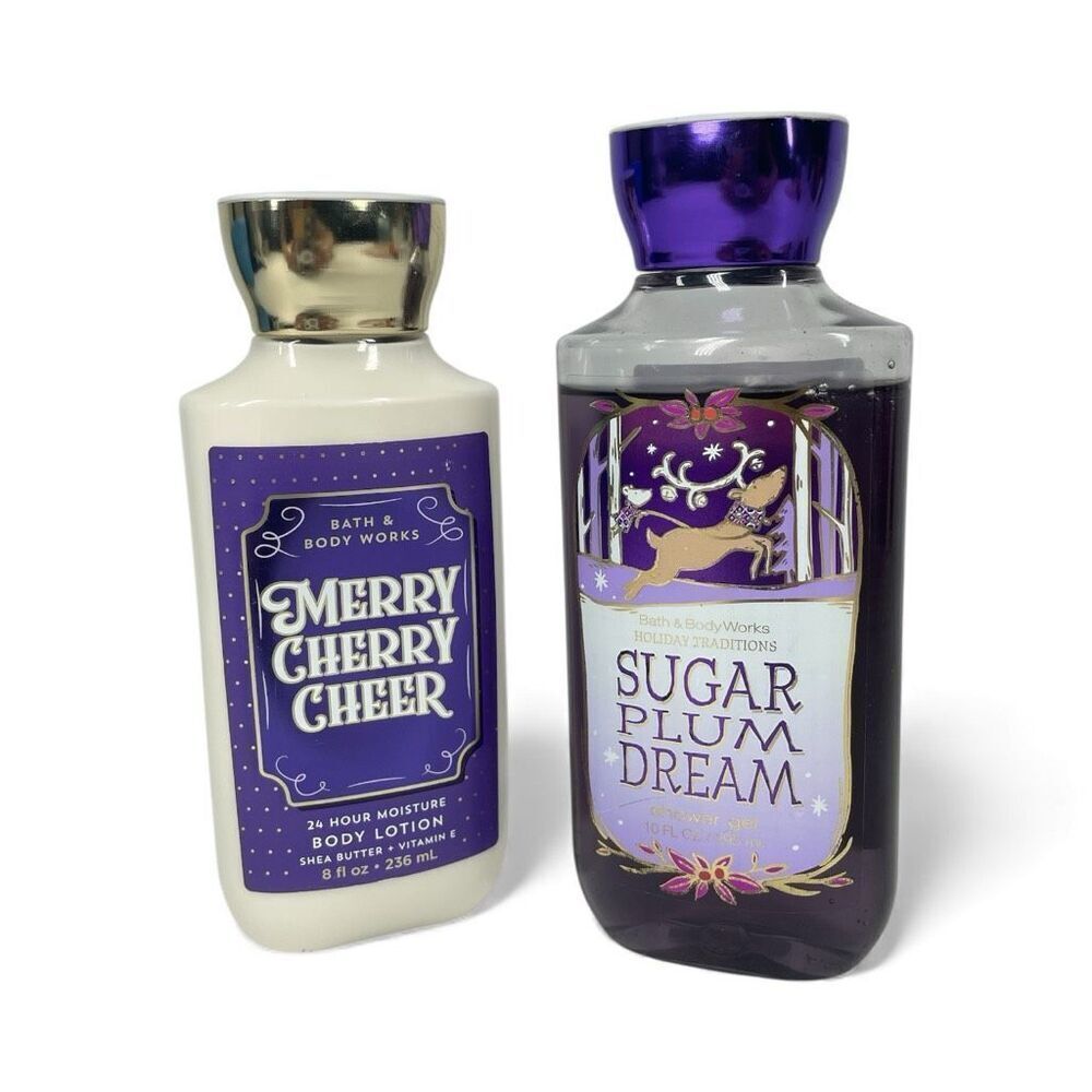 Bath & Body Works Merry Cherry Cheer Lotion + Sugar Plum Dream Holiday Set HTF